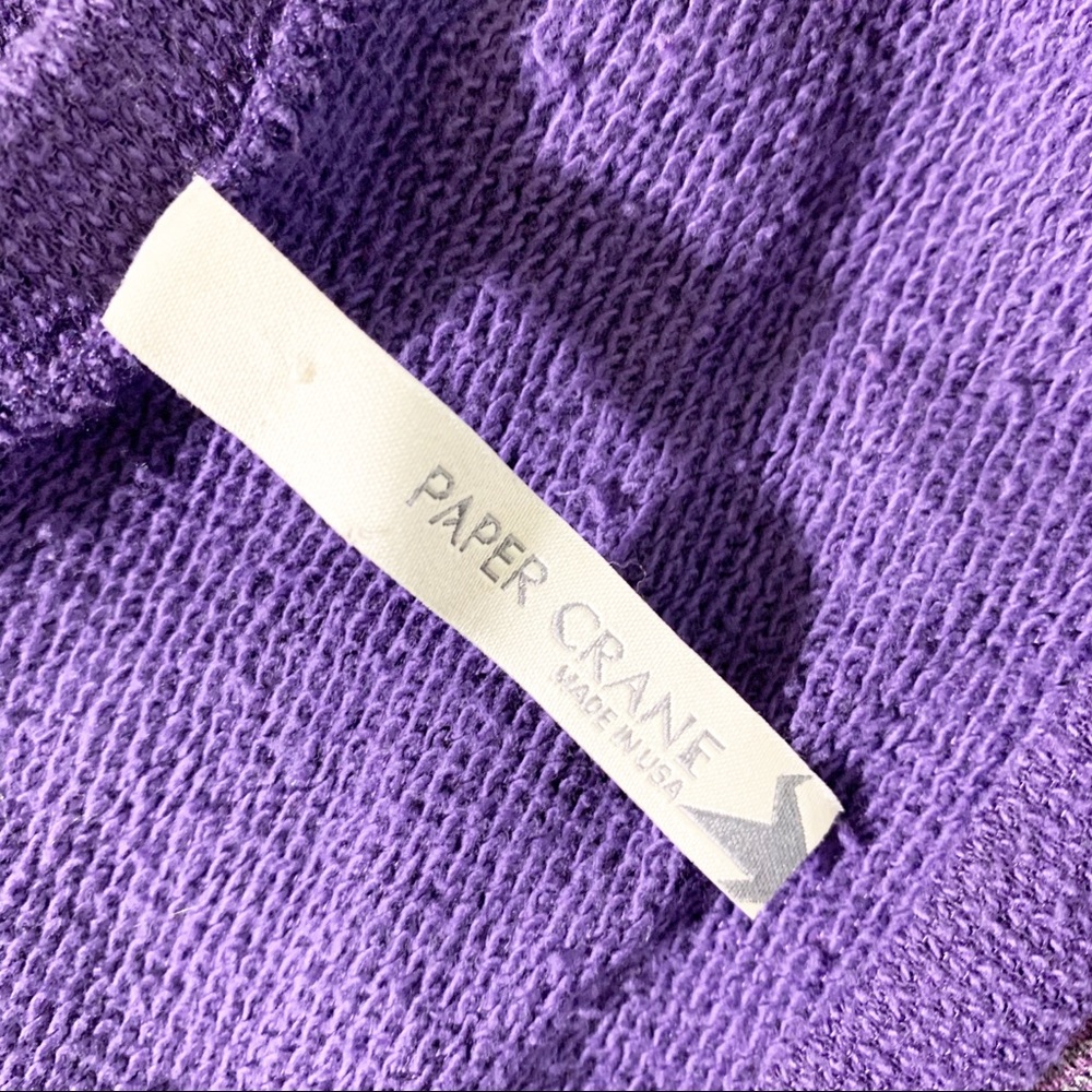 Paper Crane Sweater Women Small Purple Stripe Raglan Pullover Lightweight Casual - Picture 4 of 4